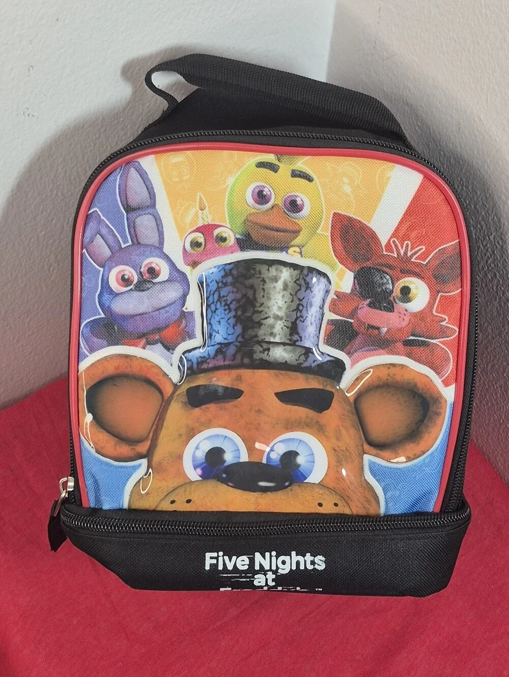 Five Nights At Freddy's Insulated Lunch Bag 2 Separate Zippered Compartments